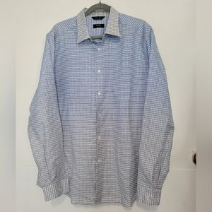 Paul Smith The Byard Linen Blend Ombre Check Button-down Shirt Size 17.5 / 44